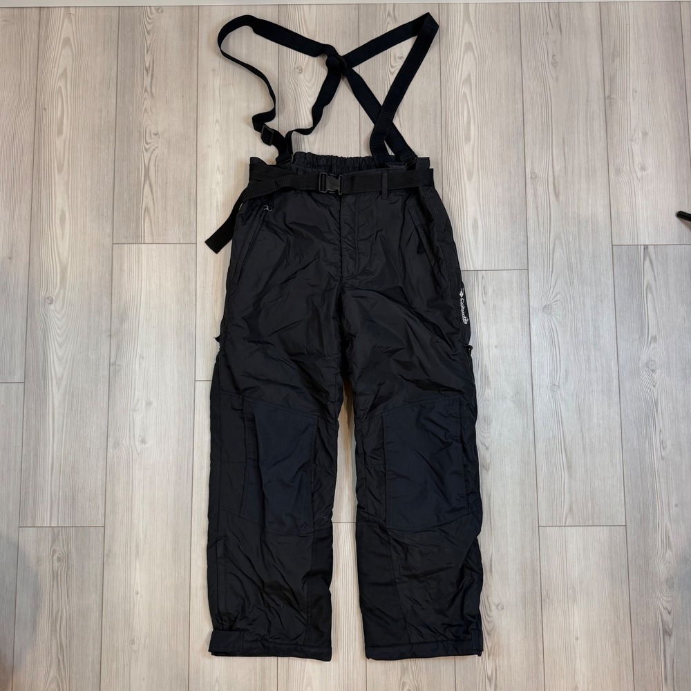 VTG Columbia Mens XL Black Snow Pants Insulated Ski Snowboard Suspenders SM8470